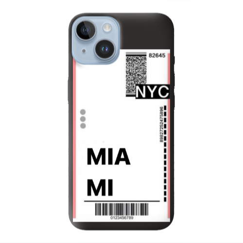 Apple iPhone 14  Miami NYC Black Colored Silicone TPU Θήκη