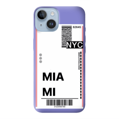 Apple iPhone 14 Plus Miami NYC Purple Colored Silicone TPU Θήκη
