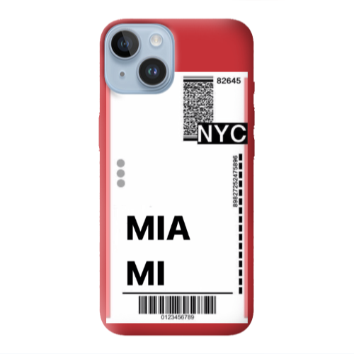 Apple iPhone 14 Plus Miami NYC Red Colored Silicone TPU Θήκη