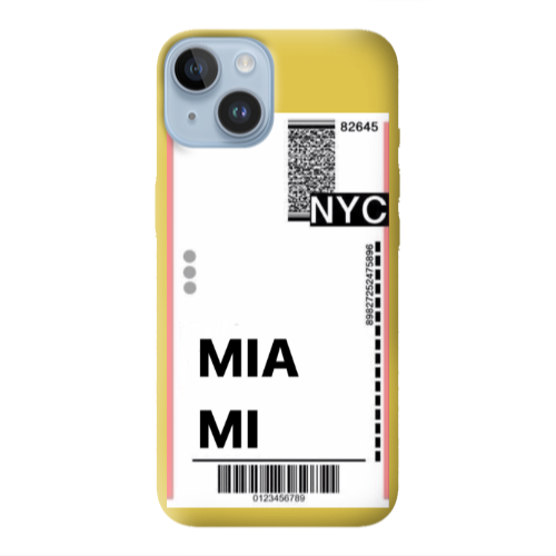 Apple iPhone 14 Plus Miami NYC Yellow Colored Silicone TPU Θήκη