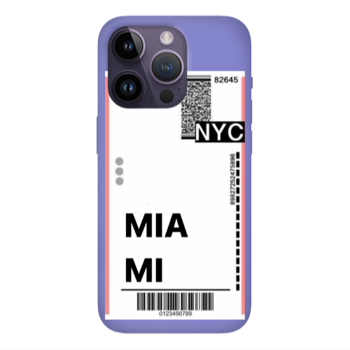 Apple iPhone 14 Pro  Miami NYC Purple Colored Silicone TPU Θήκη