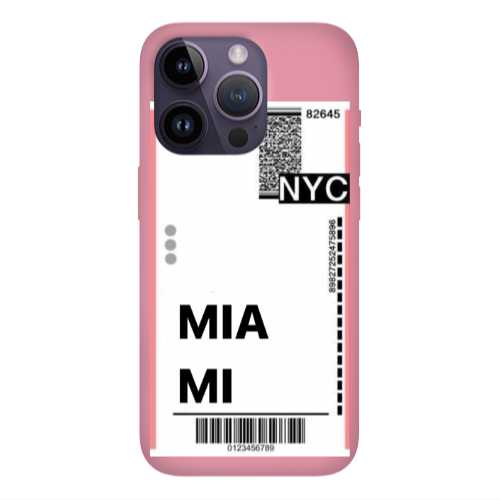 Apple iPhone 14 Pro Max Miami NYC Pink Colored Silicone TPU Θήκη