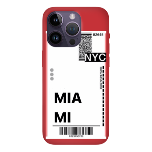 Apple iPhone 14 Pro Max Miami NYC Red Colored Silicone TPU Θήκη