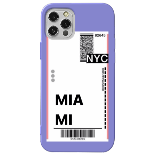 Apple iPhone 12 Pro Miami NYC Purple Colored Silicone TPU Θήκη