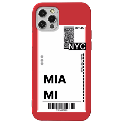 Apple iPhone 12 Pro Miami NYC Red Colored Silicone TPU Θήκη