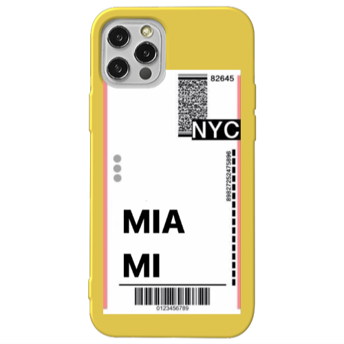 Apple iPhone 12 Pro Miami NYC Yellow Colored Silicone TPU Θήκη