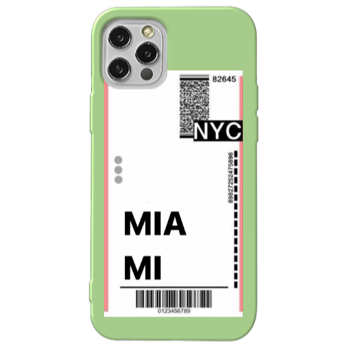 Apple iPhone 12 Pro Miami NYC Light Green Colored Silicone TPU Θήκη