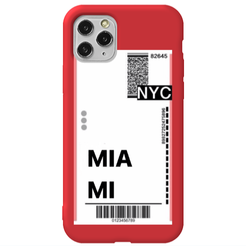 Apple iPhone 11 Pro Max Miami NYC Red Colored Silicone TPU Θήκη