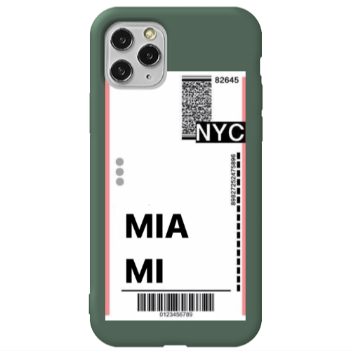 Apple iPhone 11 Pro Max Miami NYC Dark Green Colored Silicone TPU Θήκη