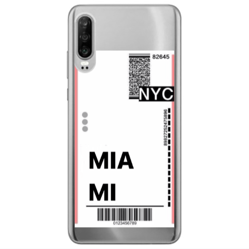 Huawei P30 Miami NYC Transparent Silicone TPU Θήκη