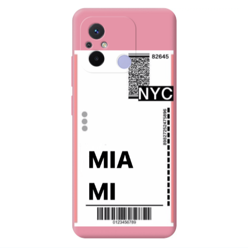 Xiaomi Redmi 12C Miami NYC Pink Colored Silicone TPU Θήκη