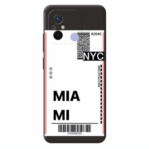 Xiaomi Redmi 12C Miami NYC Black Colored Silicone TPU Θήκη