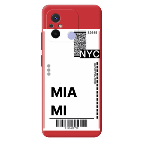 Xiaomi Redmi 12C Miami NYC Red Colored Silicone TPU Θήκη