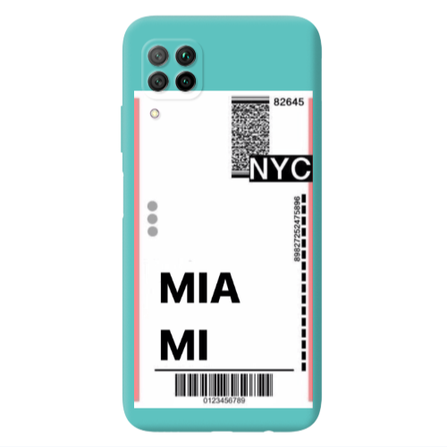 Huawei P40 Lite Miami NYC Turquoise Colored Silicone TPU Θήκη