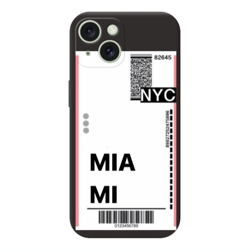 Apple iPhone 15 Miami NYC Black Colored Silicone TPU Θήκη