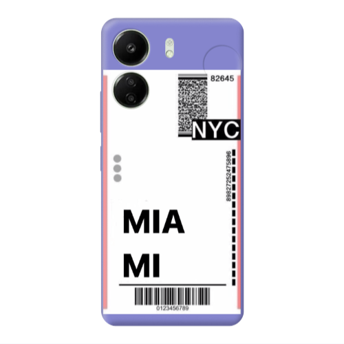 Xiaomi Redmi 13C Miami NYC Purple Colored Silicone TPU Θήκη