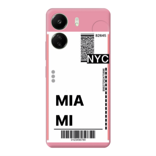 Xiaomi Redmi 13C Miami NYC Pink Colored Silicone TPU Θήκη