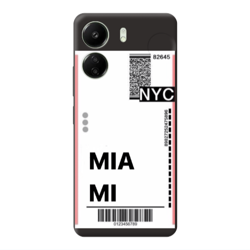 Xiaomi Redmi 13C Miami NYC Black Colored Silicone TPU Θήκη