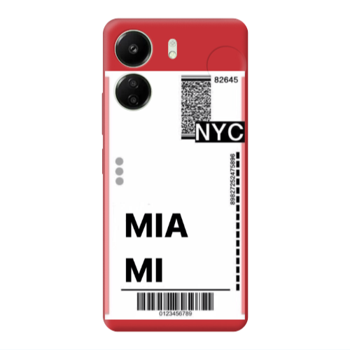 Xiaomi Redmi 13C Miami NYC Red Colored Silicone TPU Θήκη