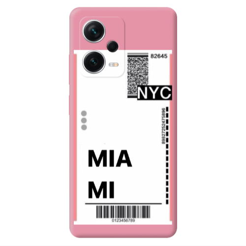 Xiaomi Poco X5 Miami NYC Pink Colored Silicone TPU Θήκη