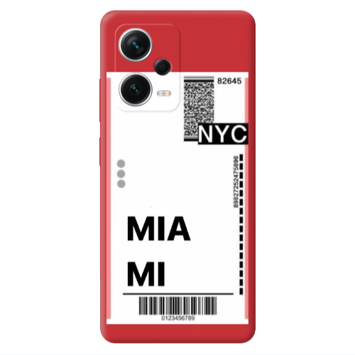 Xiaomi Poco X5 Miami NYC Red Colored Silicone TPU Θήκη