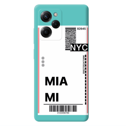 Xiaomi Poco X5 Pro Miami NYC Turquoise Colored Silicone TPU Θήκη