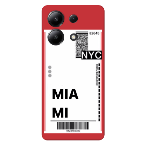 Xiaomi Redmi Note 13 4G Miami NYC Red Colored Silicone TPU Θήκη