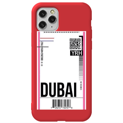 Apple iPhone 11 Pro Max Dubai YRH Red Colored Silicone TPU Θήκη