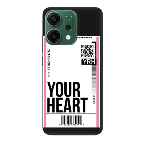 Oppo RENO 14 Your Heart YRH Black Colored Silicone TPU Θήκη