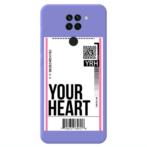 Xiaomi Redmi Note 9 Your Heart YRH Purple Colored Silicone TPU Θήκη