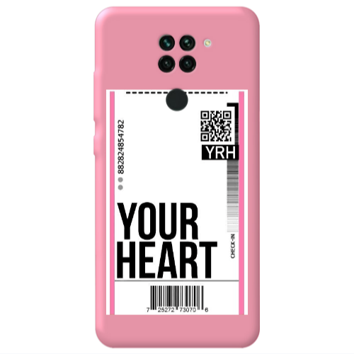 Xiaomi Redmi Note 9 Your Heart YRH Pink Colored Silicone TPU Θήκη