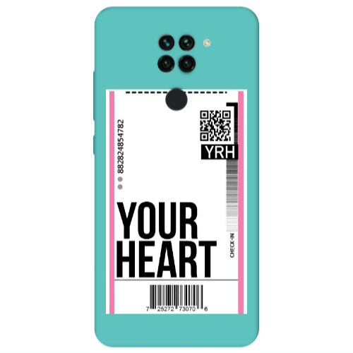 Xiaomi Redmi Note 9 Your Heart YRH Turquoise Colored Silicone TPU Θήκη