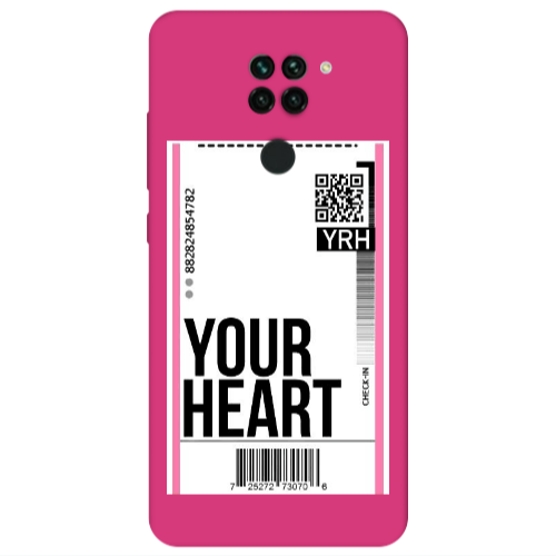 Xiaomi Redmi Note 9 Your Heart YRH Fuchsia Colored Silicone TPU Θήκη