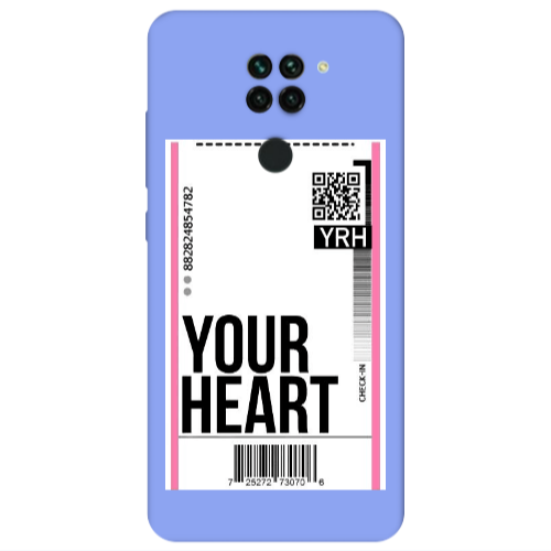 Xiaomi Redmi Note 9 Your Heart YRH Light Purple Colored Silicone TPU Θήκη
