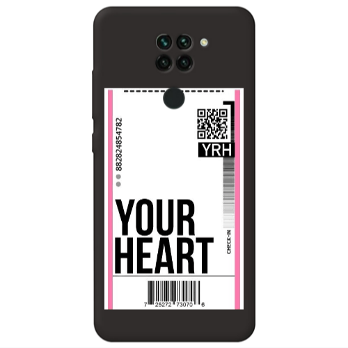 Xiaomi Redmi Note 9 Your Heart YRH Black Colored Silicone TPU Θήκη
