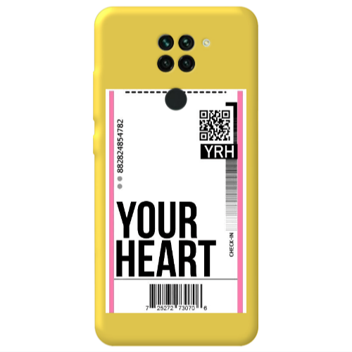 Xiaomi Redmi Note 9 Your Heart YRH Yellow Colored Silicone TPU Θήκη