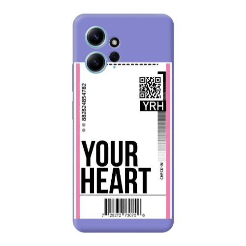 Xiaomi Redmi Note 12 4G Your Heart YRH Purple Colored Silicone TPU Θήκη