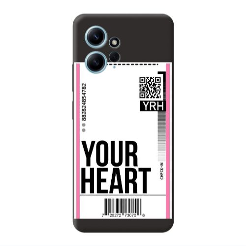 Xiaomi Redmi Note 12 4G Your Heart YRH Black Colored Silicone TPU Θήκη