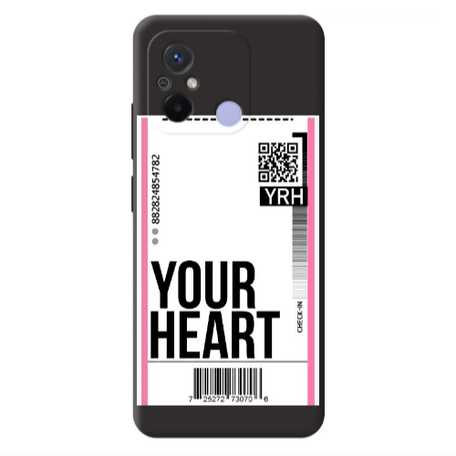 Xiaomi Redmi 12C Your Heart YRH Black Colored Silicone TPU Θήκη