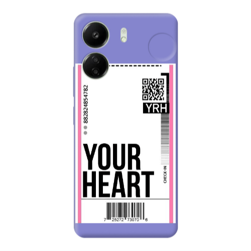 Xiaomi Redmi 13C Your Heart YRH Purple Colored Silicone TPU Θήκη