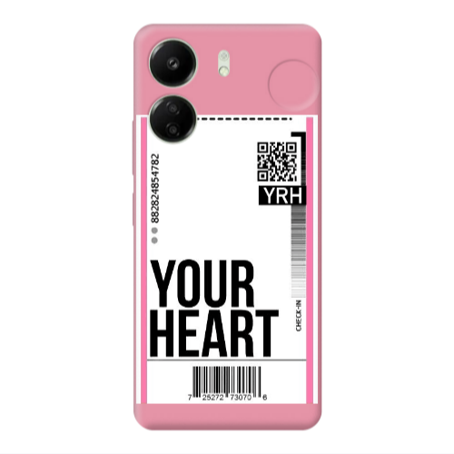 Xiaomi Redmi 13C Your Heart YRH Pink Colored Silicone TPU Θήκη