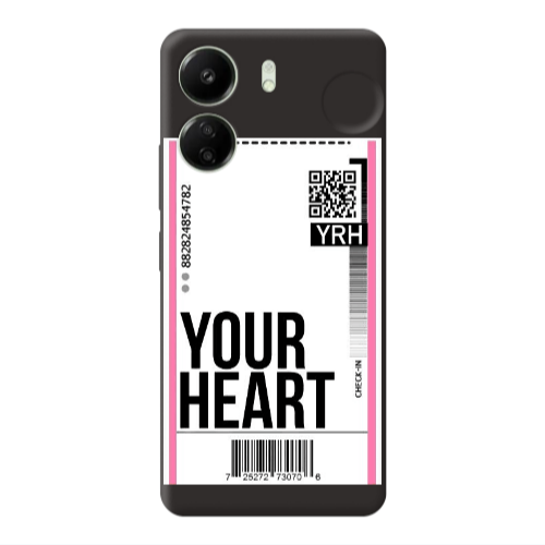 Xiaomi Redmi 13C Your Heart YRH Black Colored Silicone TPU Θήκη