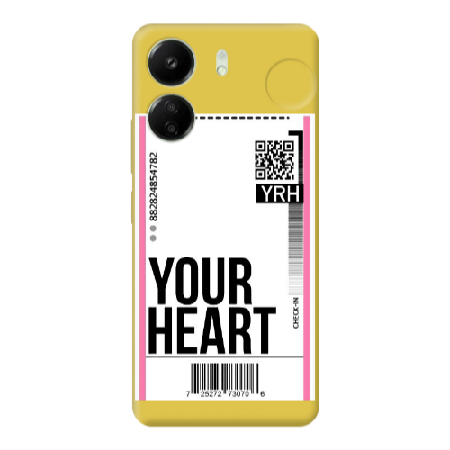 Xiaomi Redmi 13C Your Heart YRH Yellow Colored Silicone TPU Θήκη
