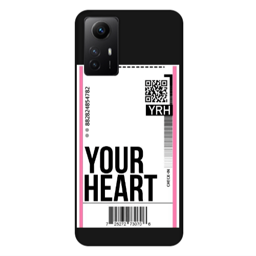 Xiaomi Redmi Note 12s Your Heart YRH Black Colored Silicone TPU Θήκη