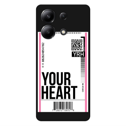 Xiaomi Redmi Note 13 4G Your Heart YRH Black Colored Silicone TPU Θήκη