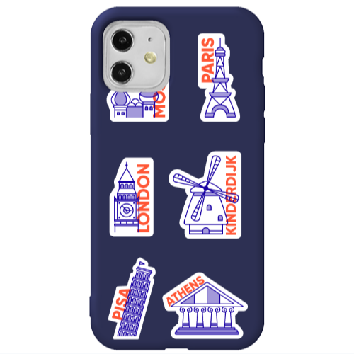 Apple iPhone 11  Pisa Athens Dark blue Colored Silicone TPU Θήκη