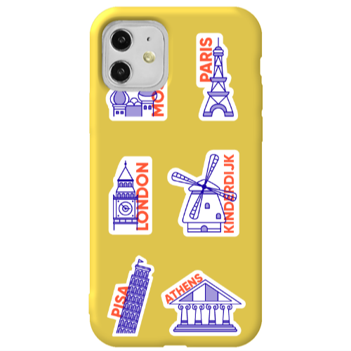 Apple iPhone 11  Pisa Athens Yellow Colored Silicone TPU Θήκη