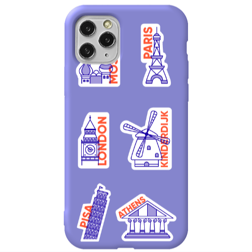 Apple iPhone 11 Pro Pisa Athens Purple Colored Silicone TPU Θήκη