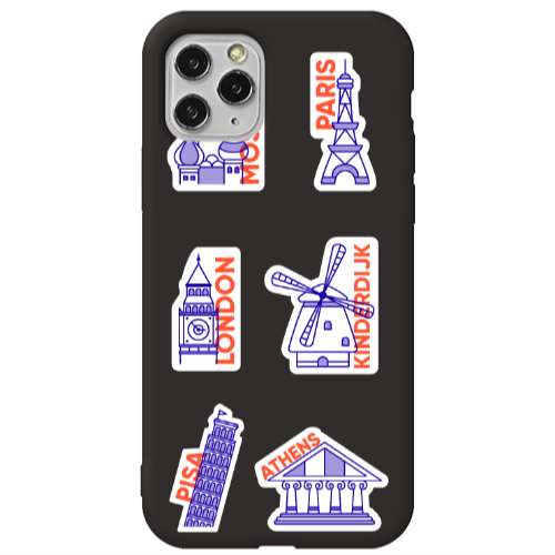 Apple iPhone 11 Pro Pisa Athens Black Colored Silicone TPU Θήκη