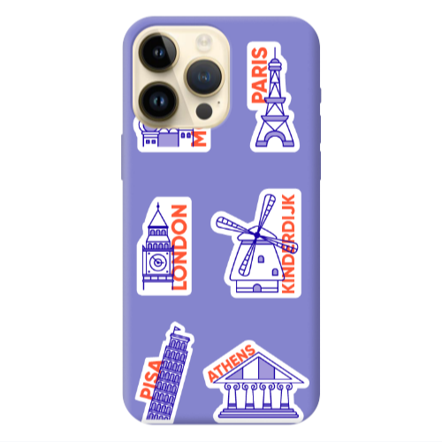 Apple iPhone 13 Pro Max Pisa Athens Purple Colored Silicone TPU Θήκη
